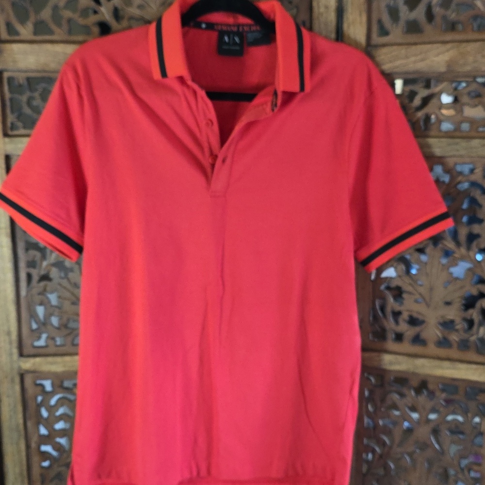 Armani Exchange Vibrant Red Polo Shirt Size S